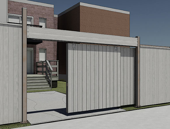 Portail entre cour et ruelle (Pointe-Saint-Charles, Montréal)