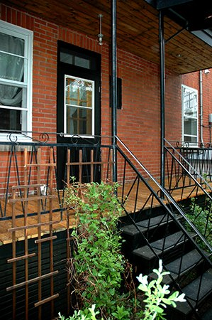 Rajeunissement d'une cour et de sa clôture sur ruelle, rénovation de la galerie arrière (Rue des Érables, Montréal).