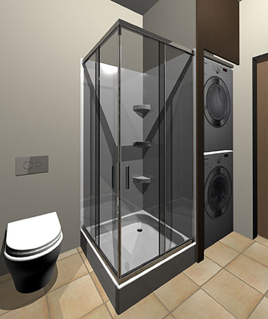 Conversion d'une buanderie en salle de bain dans un condo (Boul. St-Joseph) - 25point4